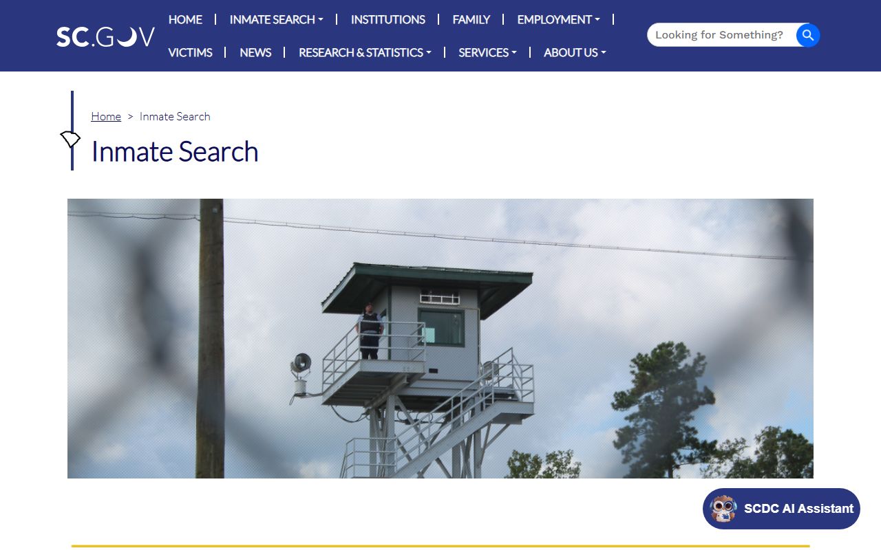 SCDC inmate search disclaimer distinguishing state prison photos from Barnwell County mugshots